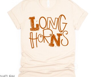 Longhorns Shirt, Game Day Shirt, Football Mom Team Spirit Tee, Sports Fan Stadium Outfit, Burnt Orange Football Shirt, Football Fan Gift