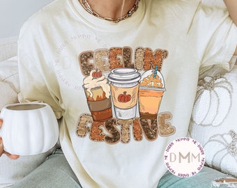 Feelin' Festive Shirt, Comfort Colors TShirt, Cute Fall Shirt, Fall Coffee Shirt Unisex Graphic Tee Women, Trendy Fall Shirt, Pumpkin Shirt
