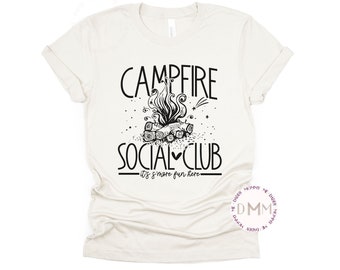 Campfire Social Club It's S'more Fun Here Shirt, Funny Camping Shirt, Trendy Camping Shirt, Camping Graphic Tee, Outdoor Shirt, Summer Shirt
