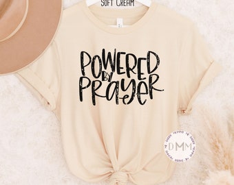 Powered By Prayer Graphic Tee, Christian Shirt