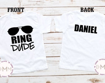 Personalized Ring Dude Shirt, Ring Bearer Gift, Ring Bearer Proposal, Ring Bearer, Ring Bearer Outfit, Ring Security, Rehearsal Dinner Shirt