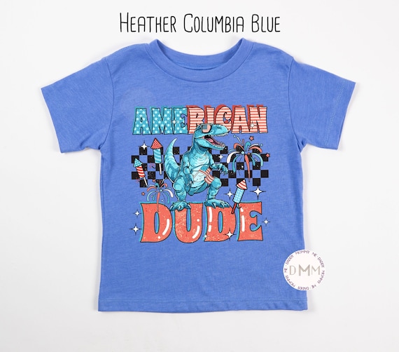 American Dude Dinosaur, 4th of July Shirt Kid, July 4th Toddler Boy Shirt, Independence Day Kid Shirt, July 4th Shirts For Boys Dinosaur Tee