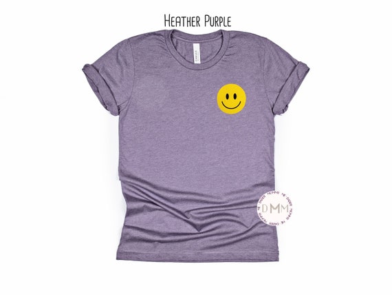 Smiley Face Shirt Pocket Size Design Happy Shirt For Her Positive Shirt Be Kind Unisex Graphic Tees Women Be Nice Shirt Smile Kindness Shirt