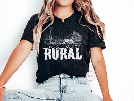 Raise Them Rural Graphic Tee - Cowboy Mom Shirt - Country Farm Life
