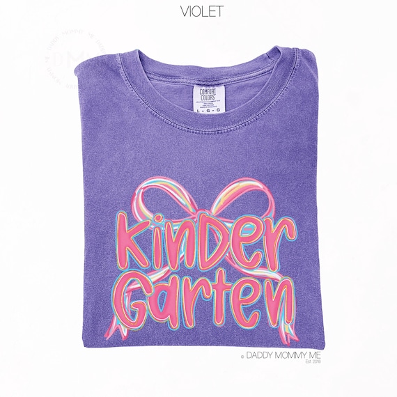 Comfort Colors Kindergarten Teacher Shirt, Kindergarten Coquette Shirt, Kindergarten Bow Shirt, Kinder Shirt, Back To School Teacher Shirt
