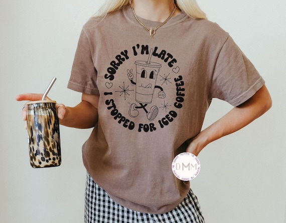 Comfort Colors Iced Coffee Shirt, Funny Coffee Graphic Tee