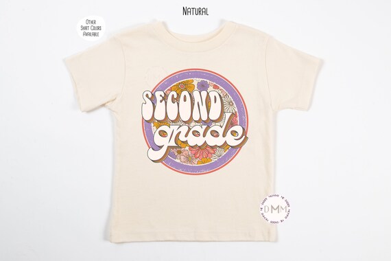 Second Grade Shirt, Retro Second Grade Flower Circle, 2nd Grade Shirt, Back To School, First Day Of School Shirt, 1st Day Of School Shirt
