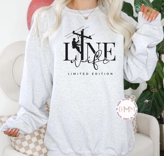 Line Wife Sweatshirt Line Wife Gift Line Wife Sweater Lineman Wife Sweater Lineman Wife Gift Sweatshirt Lineman Gift For Wife Blue Collar