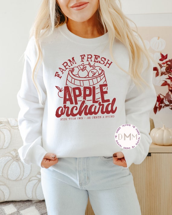 Farm Fresh Apple Orchard Sweatshirt, Cute Fall Sweatshirt, Trendy Fall Sweater, Autumn Sweater, Fall Sweatshirt Mom, Trendy Sweatshirt Women
