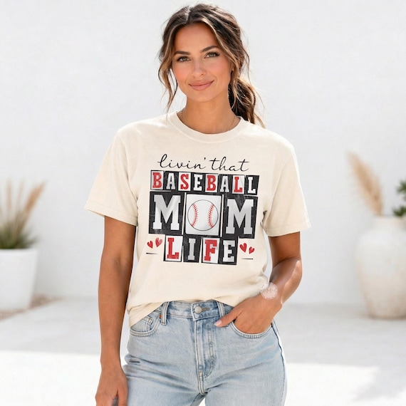 Baseball Mom Life Comfort Colors Tee, Game Day Sports Mom Shirt
