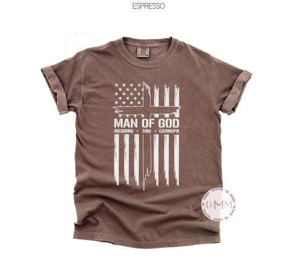 Comfort Colors Man Of God Shirt Husband Dad Grandpa, Christian Shirt, Religious Shirt, Cross Shirt, Religious Dad Shirt, Religious Gift Dad