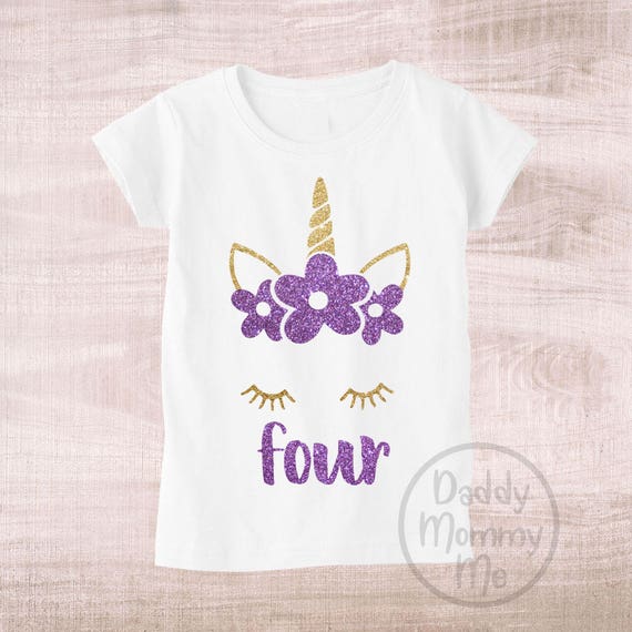 unicorn birthday outfit 4 year old