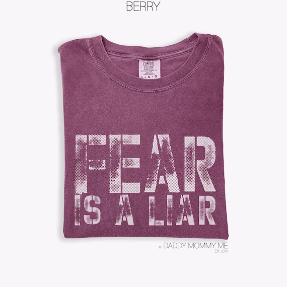 Comfort Colors Shirt Fear Is A Liar Shirt, Religious Shirt, Christian Shirt, Faith Shirt, Bible Verse Shirt, Christian Concert Shirt Prayer
