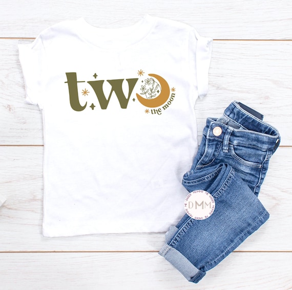 Two the Moon 2nd Birthday Shirt for Kids | Second Birthday Outfit