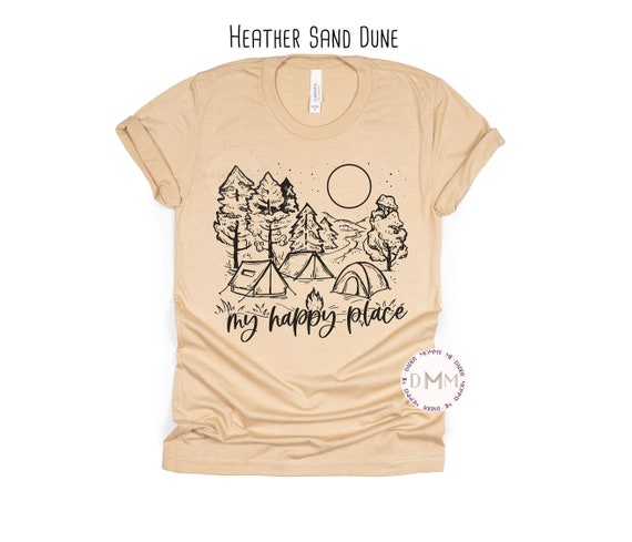 My Happy Place Camping Shirt, Outdoor Graphic Tee