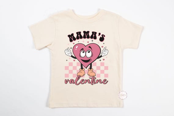 Mama's Valentine Shirt Mama's Valentine Retro Valentines Day Baby Outfit Valentines Toddler Shirt Retro Valentines Kid Graphic Tee