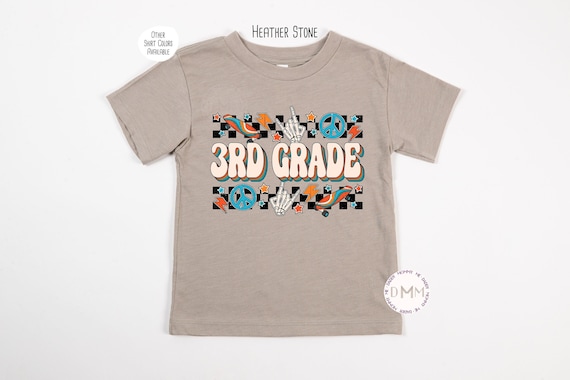 3rd Grade Shirt Checkered Skateboard Third Grade Shirt Boys Back To School Shirt For Kids First Day Of School Shirt Boy Cool Shirts For Boy