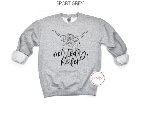 Not Today Heifer Sweatshirt Funny Heifer Sweater Farmer Gift For Farmer Wife Sarcastic Country Girl Sweater Funny Cow Sweatshirt Rodeo Humor