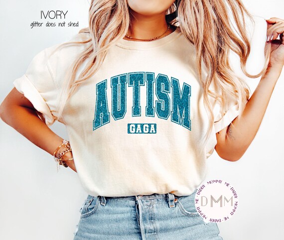 Comfort Colors Autism Gaga Shirt, Autism Glitter Shirt, Autism Awareness Shirt, Autism Month Shirt, Autism Graphic Tee, Neurodiversity Shirt