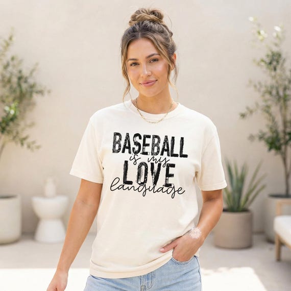 Baseball Love Language Shirt, Comfort Colors Game Day Tee, Vintage Baseball Mom