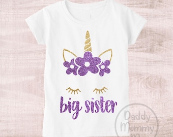 Big Sister Unicorn Shirt Big Sister Shirt Unicorn Big Sister Shirt Girl Unicorn Shirt Big Sister Gift Big Sister Announcement Shirt Big Sis