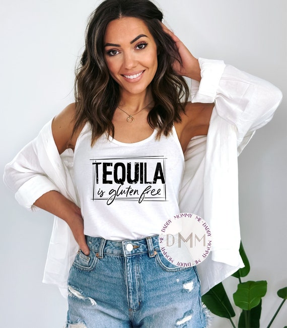 Tequila Is Gluten Free Racerback Tank Top - Ladies Racerback Tank Top - Funny Tequila - Cinco De Mayo - Summer Tank - Funny Drinking Tank
