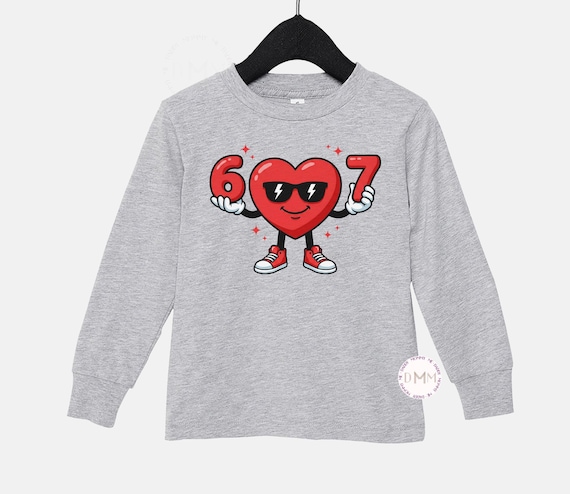 67 Valentine Long Sleeve Shirt | Funny Kids Graphic Tee