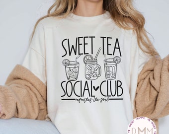 Comfort Colors Shirt Sweet Tea Social Club Refreshes The Soul Shirt Southern Shirt Funny Sweet Tea Shirt Southern Graphic Tee Gift For Her