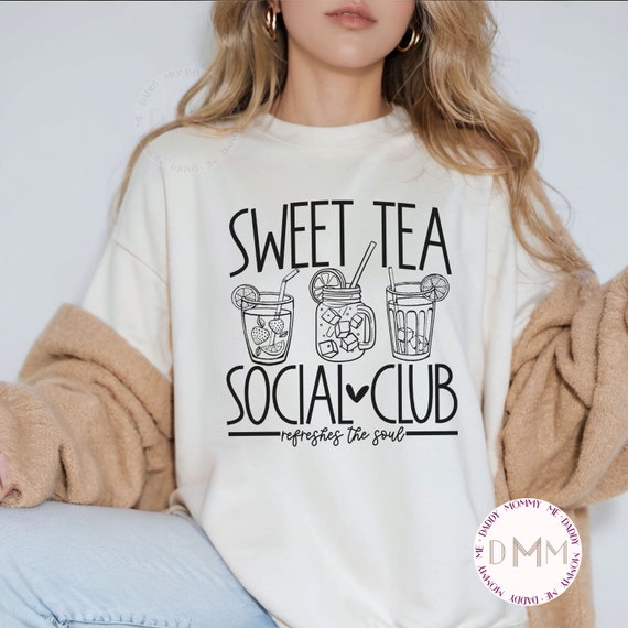 Comfort Colors Shirt Sweet Tea Social Club Refreshes The Soul Shirt Southern Shirt Funny Sweet Tea Shirt Southern Graphic Tee Gift For Her