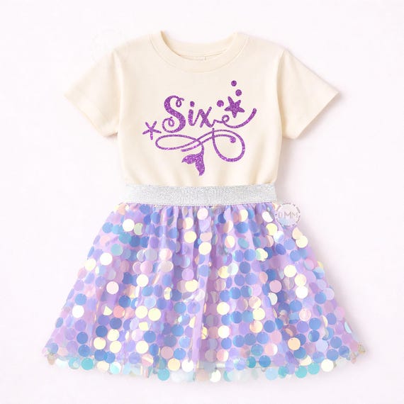 Six Birthday Mermaid Shirt, 6th Birthday Shirt, Mermaid Birthday Glitter Shirt, 6 Birthday Shirt, Sixth Birthday Shirt, 6th Birthday Girl