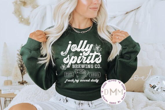 Jolly Spirits Brewing Co. Sweatshirt - Christmas Sweatshirt - Cute Christmas Sweater - Unisex Sweatshirt - Christmas Graphic Sweatshirt