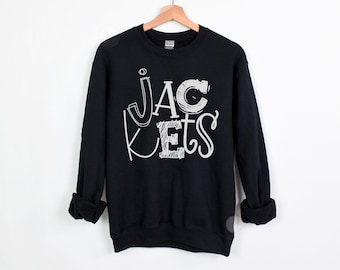 Jackets Mascot Sweatshirt, School Spirit Crewneck, Jackets Fan Sweatshirt, Football Game Day Shirt, Team Spirit Gift, Teacher Mom