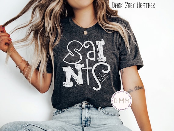 Saints Shirt, Saints School Shirt, Saints Teacher Shirt Trendy School Spirit Saints Mom Shirt Football Sports School Team Graphic Tee VNeck
