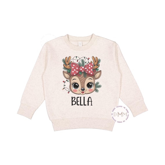 Personalized Christmas Reindeer Shirt - Holiday Kid's Clothes