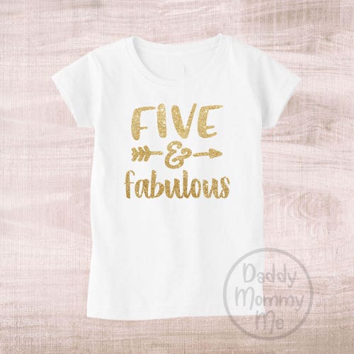 Girl's Birthday Shirt Birthday Outfit Five 5th 5 Etsy
