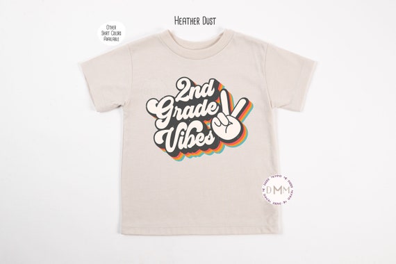 Retro 2nd Grade Vibes Peace Shirt, Second Grade Vibes Shirt For Kids, Back To School Shirt, First Day Of School Shirt Retro School Shirt Kid