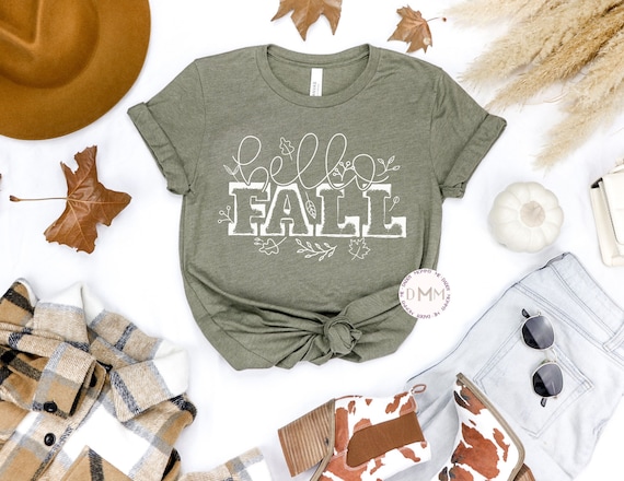 Hello Fall Shirt, Cute Fall Shirt, Fall Shirts For Women, Unisex Graphic Tee, Fall T Shirt, Hello Fall Tee, Shirts For Fall, Autumn Shirt