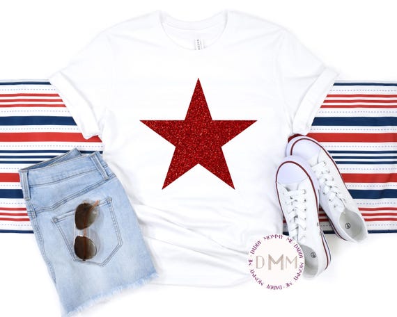 Glitter Star Shirt, 4th of July Shirt, July 4th Shirt, 4th of July Red White Blue, Stars and Stripes, Independence Day Shirt, Trendy Shirt
