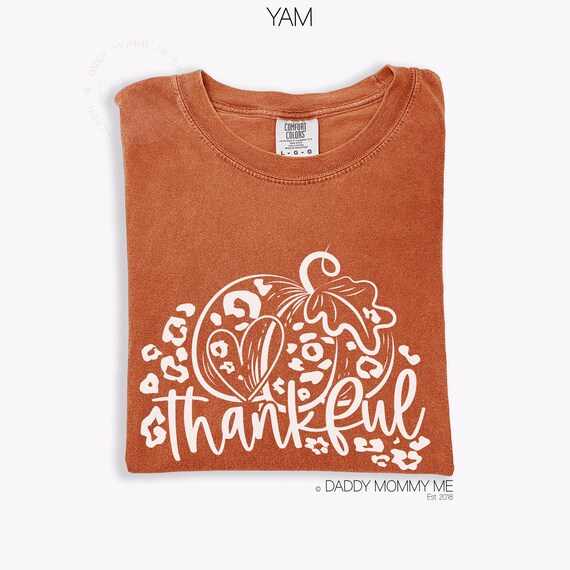 Comfort Colors Thankful Pumpkin Shirt - Thankful Leopard Shirt - Thanksgiving Graphic Tee - Thankful Tee - Pumpkin TShirt Thanksgiving