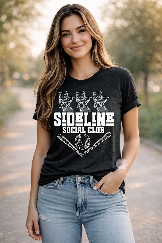 Baseball Mom Shirt, Sideline Social Club Tee, Game Day Apparel