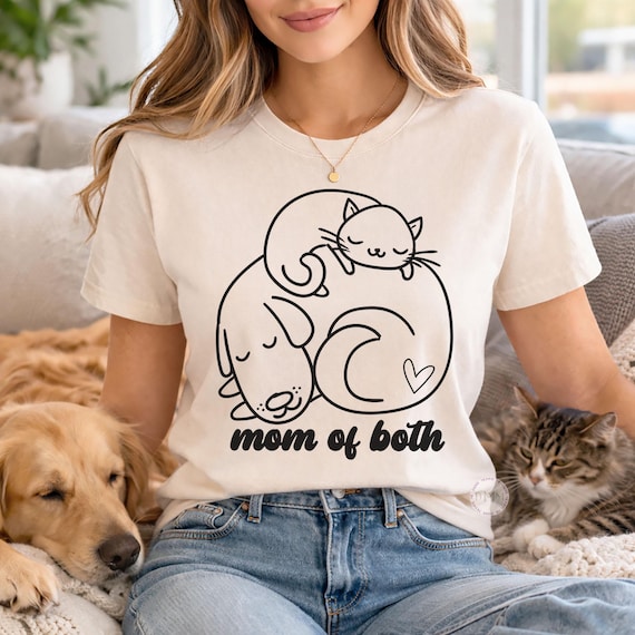 Cat and Dog Mom Shirt, Pet Mom Gift