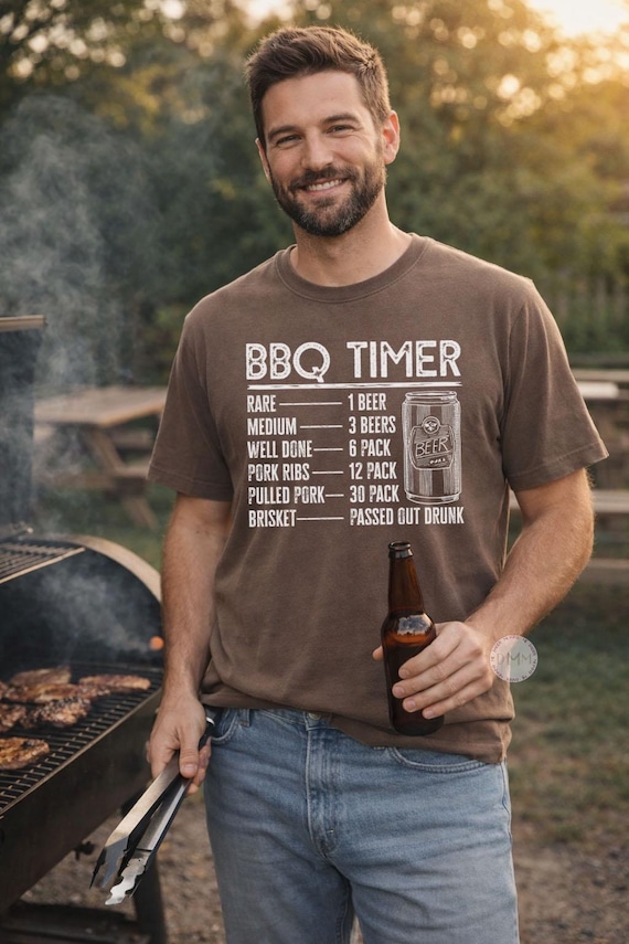 BBQ Timer Shirt Comfort Colors Tee, Funny Grilling Shirt for Men, Dad Gift