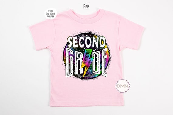 Second Grade Shirt, Second Grade Shirt Kids, 2nd Grade Shirt For Kids, Back To School Shirt, First Day Of School Rainbow Lightning Shirt Kid
