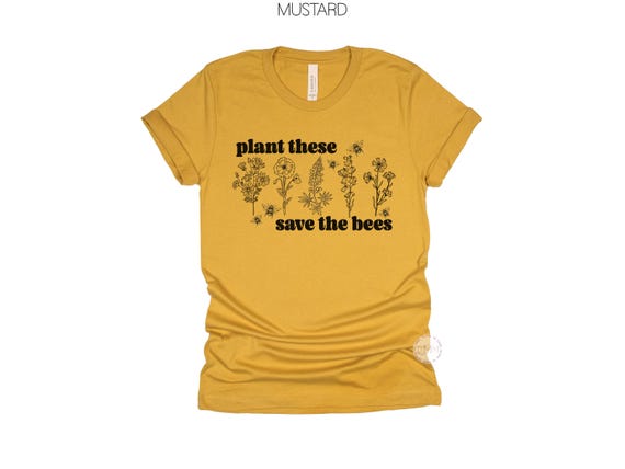 Bee Lover Wildflower Tee - Gardening Shirt - Nature Lover Gift - Botanical T-Shirt