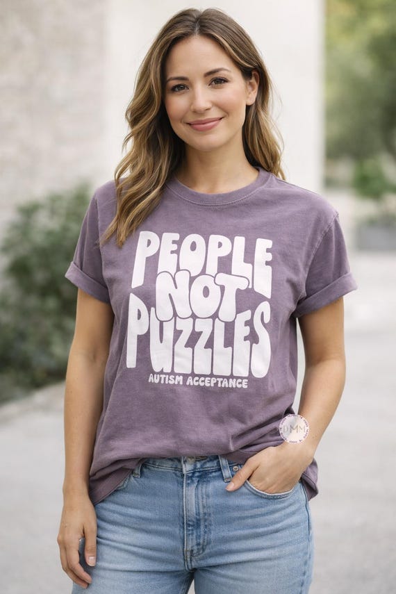 People Not Puzzles Shirt, Autism Acceptance Retro Graphic Tee, Neurodiversity Inclusion Shirt, Comfort Colors