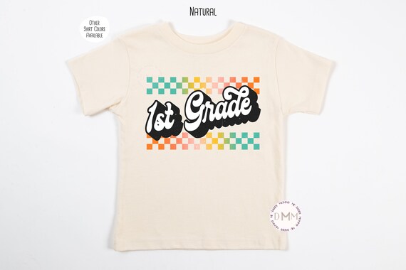1st Grade Shirt Kids, First Grade Shirt, Retro Shirt School, 1st Grade Shirt Toddler, Retro First Grade, Back To School, First Day Of School