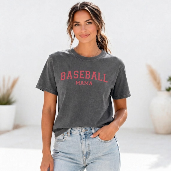 Baseball Mama Comfort Colors Vintage Tee, Game Day Sports Mom Shirt
