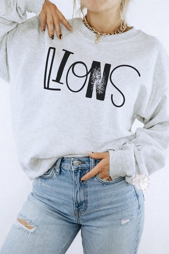 Lions Sweatshirt - Game Day Spirit Wear - Trendy Graphic Crewneck