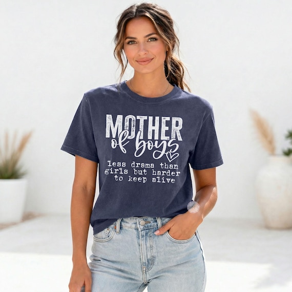Mother of Boys Shirt, Funny Mom Life Humor Tee, Comfort Colors Garment-Dyed