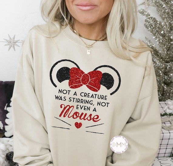 Trendy Christmas Sweatshirt - Christmas Mouse Glitter Sweater